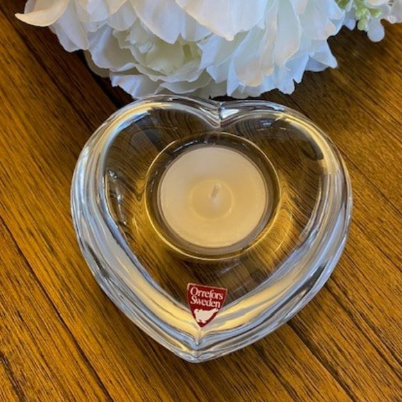 Orrefors Accents Orrefors Of Sweden Amour Heart Votive Candle